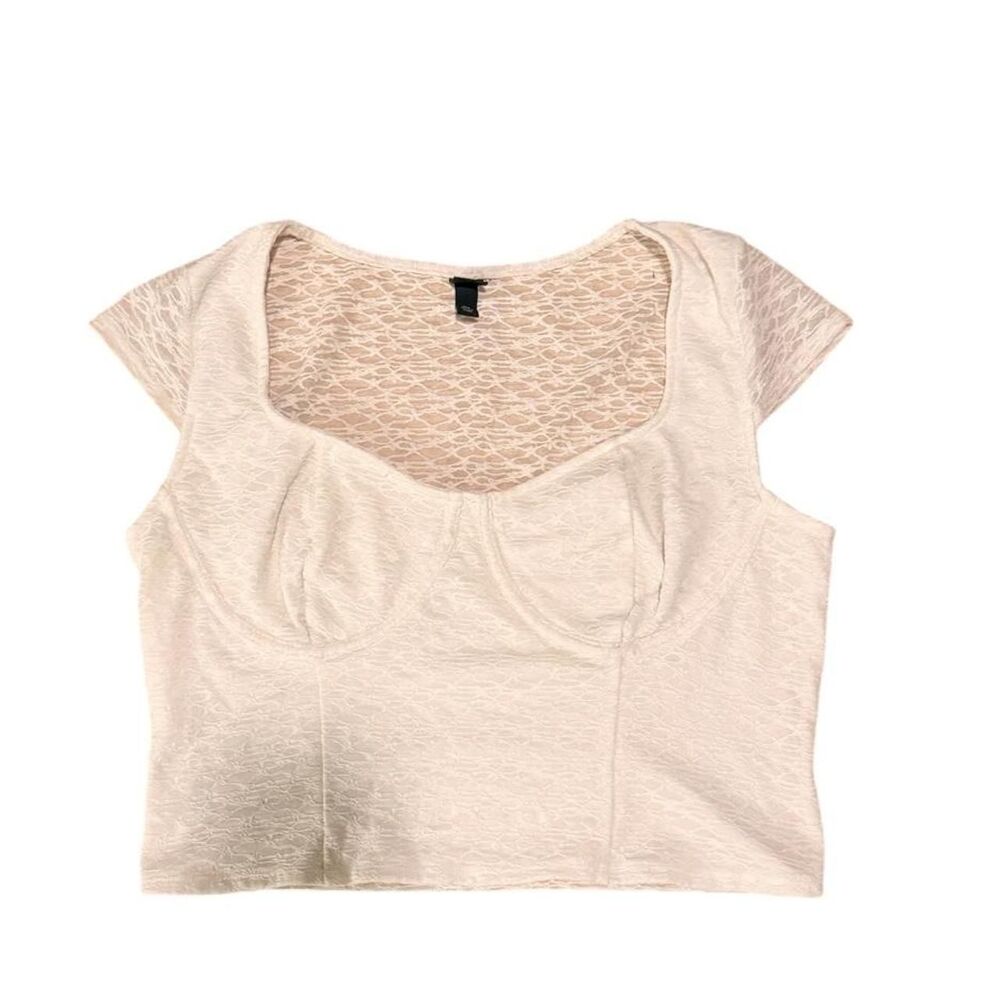 Wild Fable Cream Lace Back Square Neck Crop Top XXL — Y2K Retro Trendy Corset St